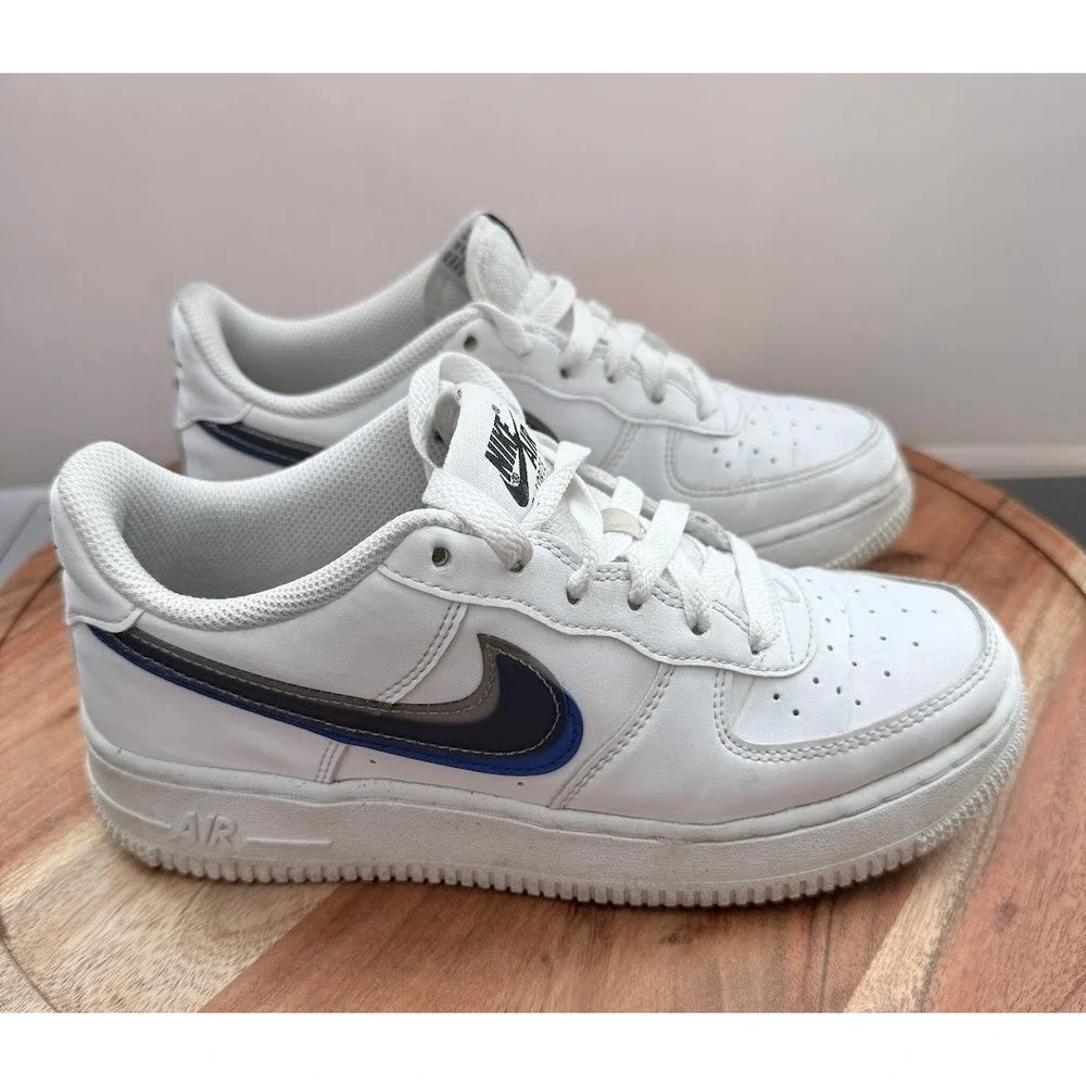 Nike‎ Air Force 1 Low GS White Blue Grey FD0688-100 Kids Size 5Y Sneakers